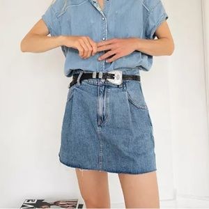 Free People We The Free Cosmico Flirt Denim Mini Skirt, size 28